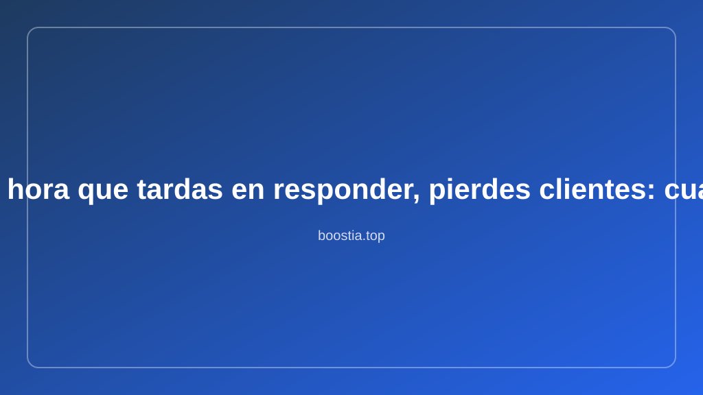 Cada hora que tardas en responder, pierdes clientes